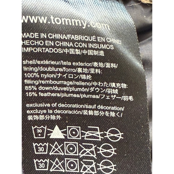 Tommy Hilfiger Kids Down/Feathers Puffer Jacket Red White Blue Sz M Preppy Retro - Picture 6 of 11